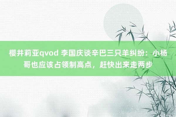 樱井莉亚qvod 李国庆谈辛巴三只羊纠纷：小杨哥也应该占领制高点，赶快出来走两步