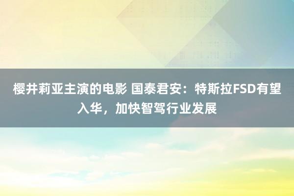 樱井莉亚主演的电影 国泰君安：特斯拉FSD有望入华，加快智驾行业发展