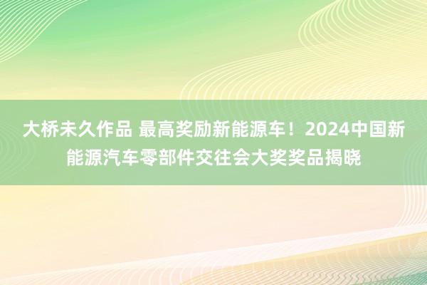 大桥未久作品 最高奖励新能源车！2024中国新能源汽车零部件交往会大奖奖品揭晓