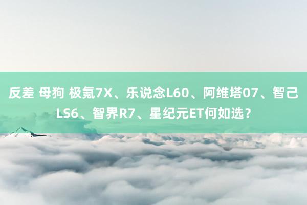 反差 母狗 极氪7X、乐说念L60、阿维塔07、智己LS6、智界R7、星纪元ET何如选？