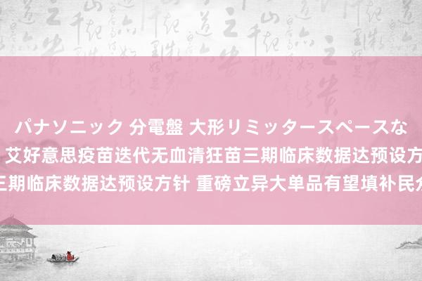 パナソニック 分電盤 大形リミッタースペースなし 露出・半埋込両用形 艾好意思疫苗迭代无血清狂苗三期临床数据达预设方针 重磅立异大单品有望填补民众空缺