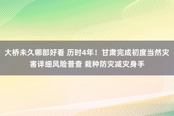 大桥未久哪部好看 历时4年！甘肃完成初度当然灾害详细风险普查 栽种防灾减灾身手