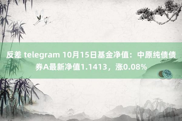 反差 telegram 10月15日基金净值：中原纯债债券A最新净值1.1413，涨0.08%