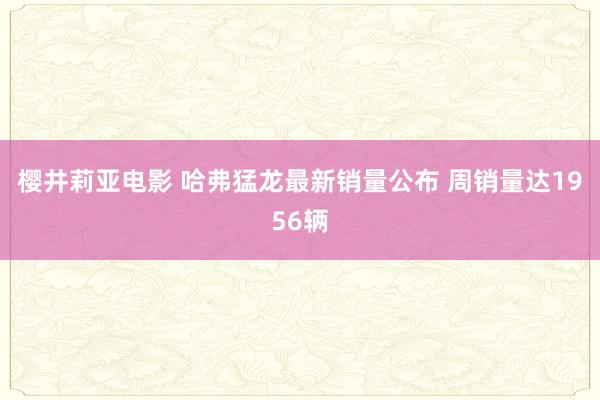 樱井莉亚电影 哈弗猛龙最新销量公布 周销量达1956辆