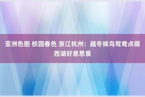 亚洲色图 校园春色 浙江杭州：越冬候鸟鸳鸯点缀西湖好意思景