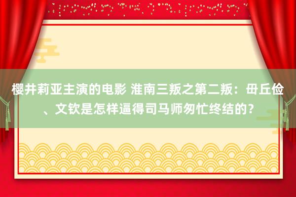 樱井莉亚主演的电影 淮南三叛之第二叛：毌丘俭、文钦是怎样逼得司马师匆忙终结的？