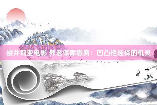 樱井莉亚电影 养老保障缴费：凹凸档选择的机灵