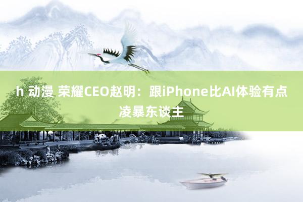 h 动漫 荣耀CEO赵明：跟iPhone比AI体验有点凌暴东谈主