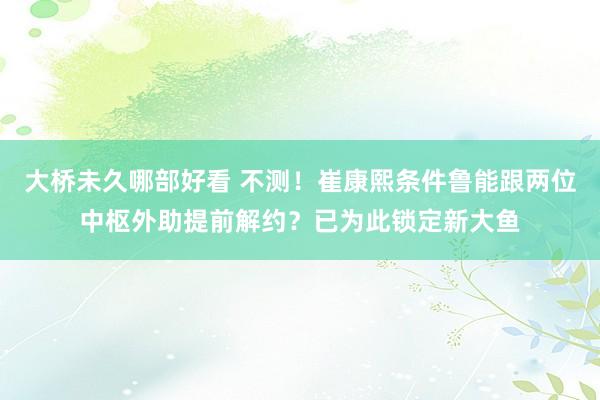 大桥未久哪部好看 不测！崔康熙条件鲁能跟两位中枢外助提前解约？已为此锁定新大鱼