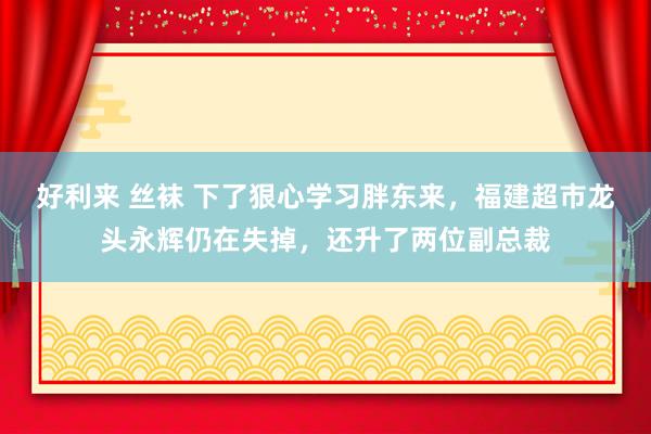 好利来 丝袜 下了狠心学习胖东来，福建超市龙头永辉仍在失掉，还升了两位副总裁