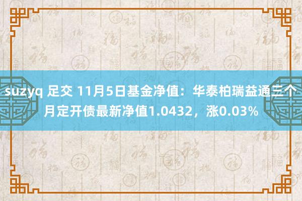 suzyq 足交 11月5日基金净值：华泰柏瑞益通三个月定开债最新净值1.0432，涨0.03%