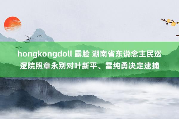 hongkongdoll 露脸 湖南省东说念主民巡逻院照章永别对叶新平、雷纯勇决定逮捕