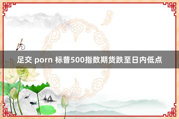 足交 porn 标普500指数期货跌至日内低点