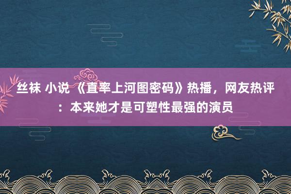 丝袜 小说 《直率上河图密码》热播，网友热评：本来她才是可塑性最强的演员