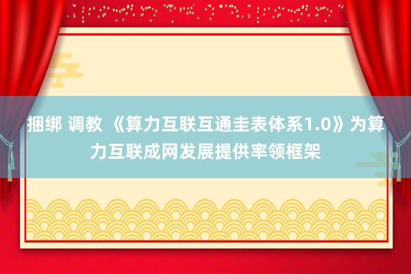 捆绑 调教 《算力互联互通圭表体系1.0》为算力互联成网发展提供率领框架