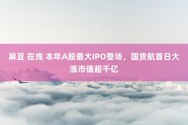 麻豆 在线 本年A股最大IPO登场，国货航首日大涨市值超千亿