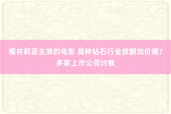 樱井莉亚主演的电影 栽种钻石行业掀翻加价潮？多家上市公司讨教