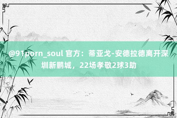 @91porn_soul 官方：蒂亚戈-安德拉德离开深圳新鹏城，22场孝敬2球3助